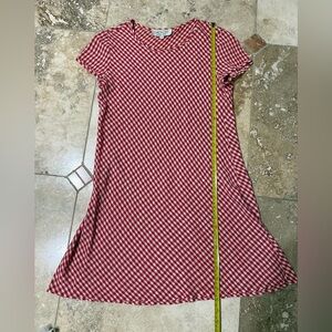 Red and White Gingham Checkered Dress